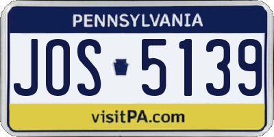 PA license plate JOS5139
