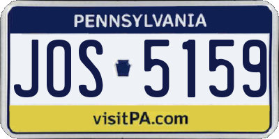 PA license plate JOS5159
