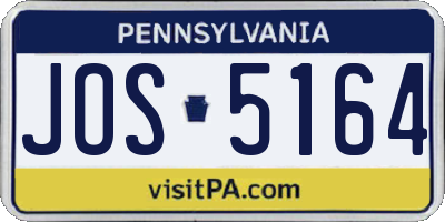 PA license plate JOS5164