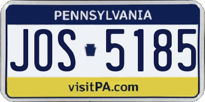 PA license plate JOS5185