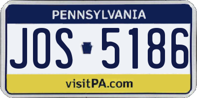 PA license plate JOS5186
