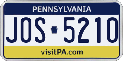 PA license plate JOS5210