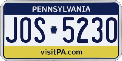PA license plate JOS5230