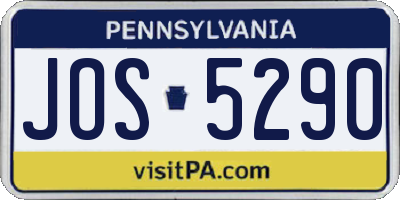 PA license plate JOS5290