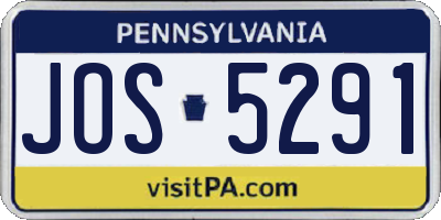 PA license plate JOS5291