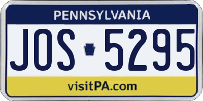 PA license plate JOS5295