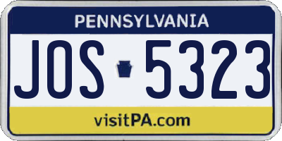 PA license plate JOS5323