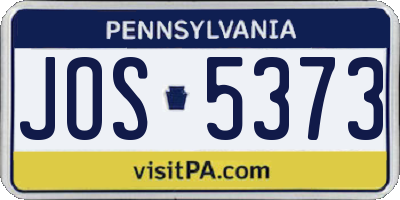 PA license plate JOS5373