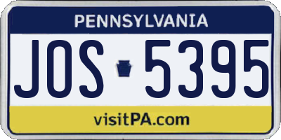 PA license plate JOS5395