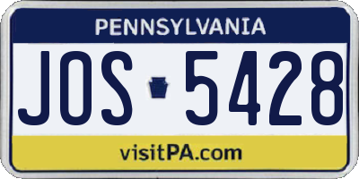 PA license plate JOS5428
