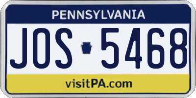 PA license plate JOS5468