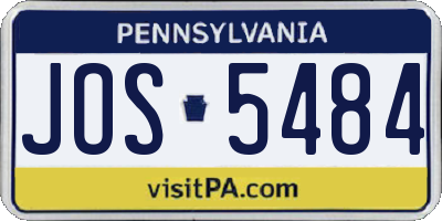 PA license plate JOS5484