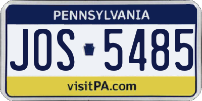 PA license plate JOS5485