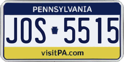 PA license plate JOS5515