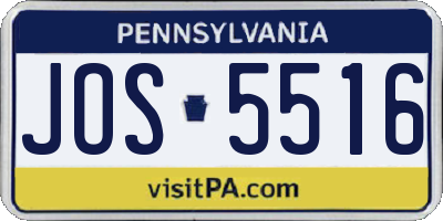 PA license plate JOS5516