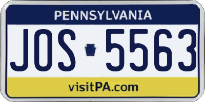 PA license plate JOS5563