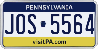 PA license plate JOS5564