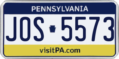 PA license plate JOS5573