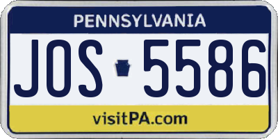 PA license plate JOS5586