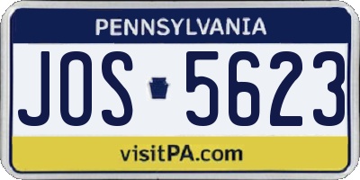 PA license plate JOS5623