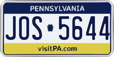 PA license plate JOS5644