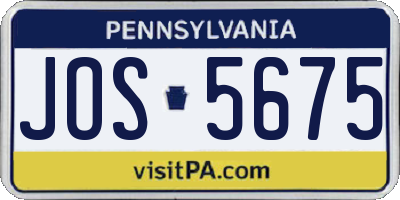 PA license plate JOS5675