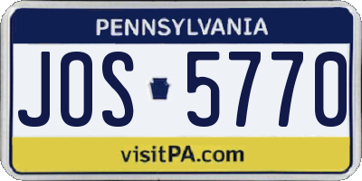 PA license plate JOS5770