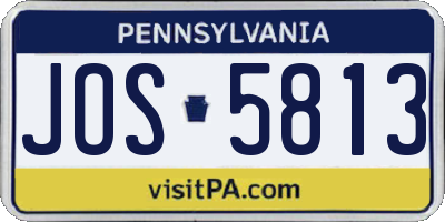 PA license plate JOS5813