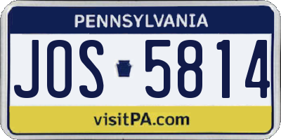 PA license plate JOS5814