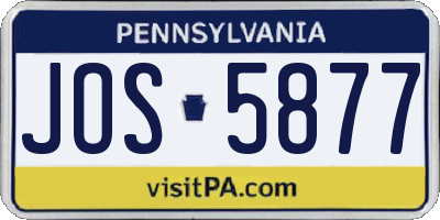 PA license plate JOS5877