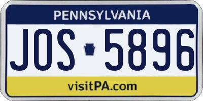 PA license plate JOS5896