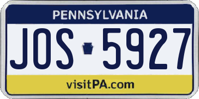 PA license plate JOS5927