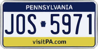 PA license plate JOS5971