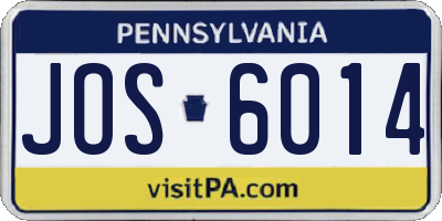 PA license plate JOS6014