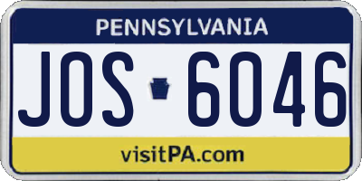PA license plate JOS6046