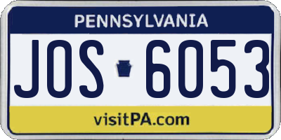 PA license plate JOS6053
