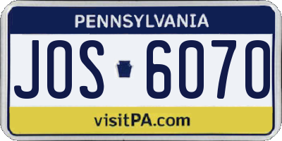 PA license plate JOS6070