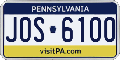 PA license plate JOS6100