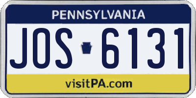 PA license plate JOS6131