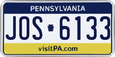 PA license plate JOS6133