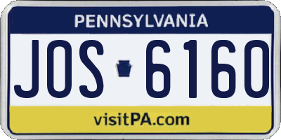 PA license plate JOS6160