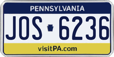 PA license plate JOS6236