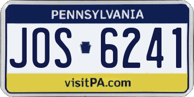 PA license plate JOS6241