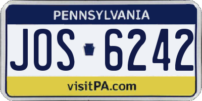PA license plate JOS6242
