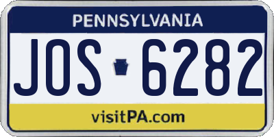 PA license plate JOS6282