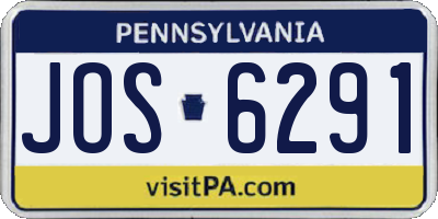 PA license plate JOS6291