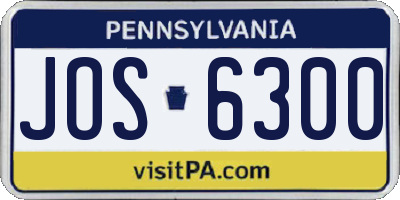 PA license plate JOS6300