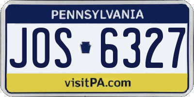 PA license plate JOS6327
