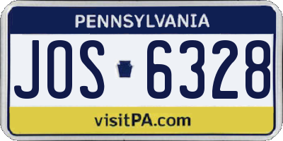 PA license plate JOS6328