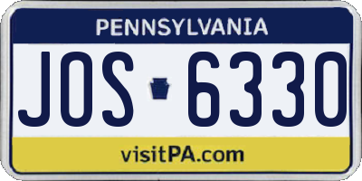 PA license plate JOS6330